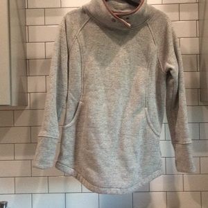 Prana sweater Cowell neck front pocket